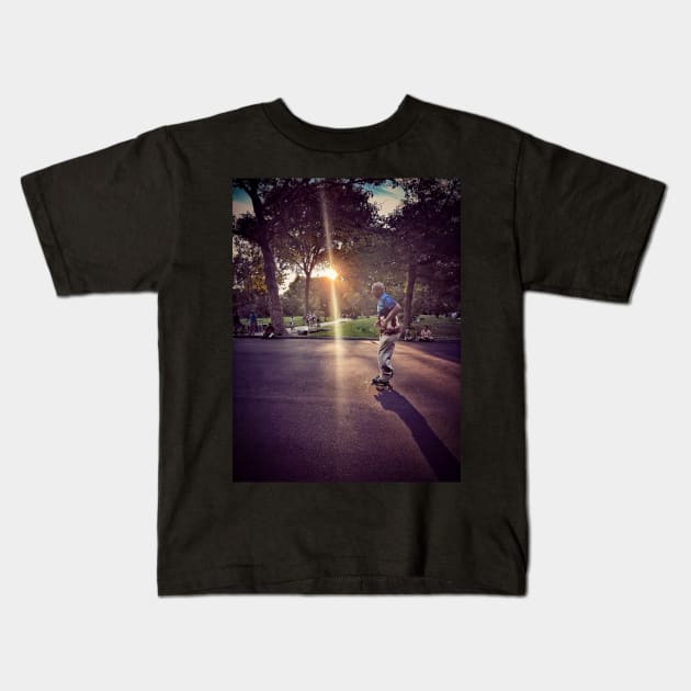 Central Park Roller Skating Manhattan NYC Kids T-Shirt by eleonoraingrid